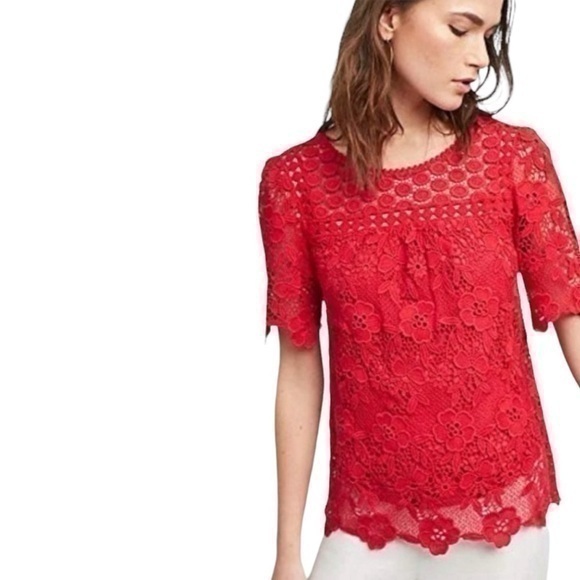 Anthropologie Vanessa Virginia Floral Crochet Blouse 💕 - Picture 1 of 8
